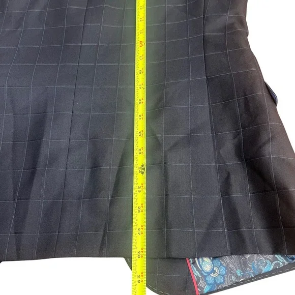 Maceoo Descartes Blazer Mens 40 Navy Blue Windowpane Check Sport Coat NEW